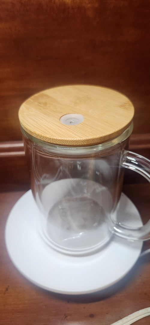 15 oz Sublimatable Glitter Globe Glass Coffee Mug